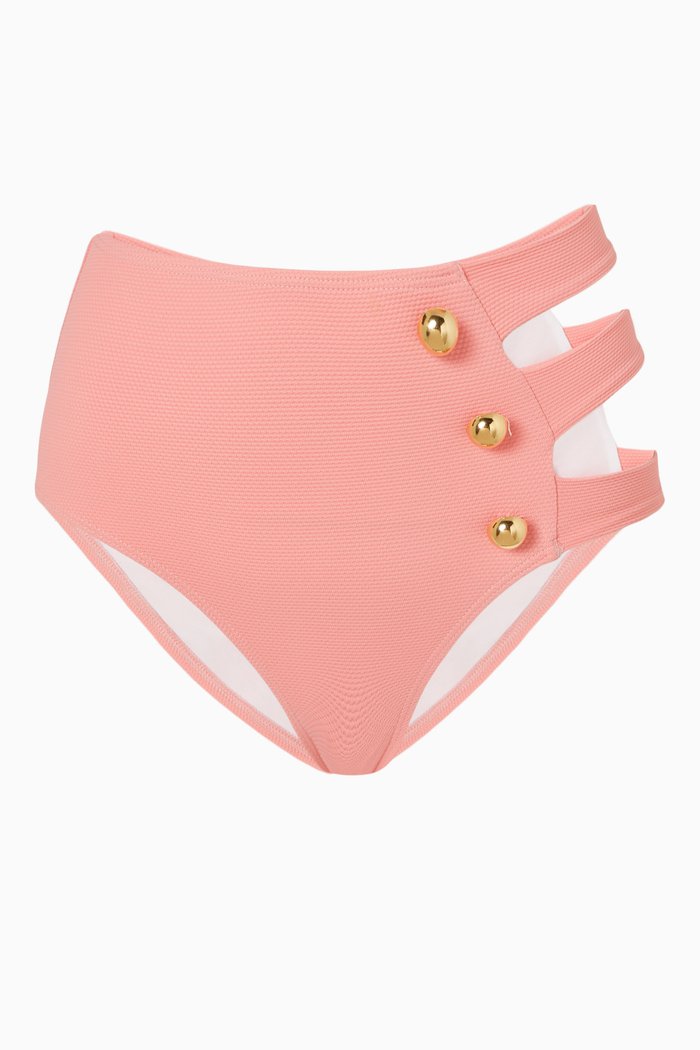 

Della High Waist Bikini Bottoms, Pink
