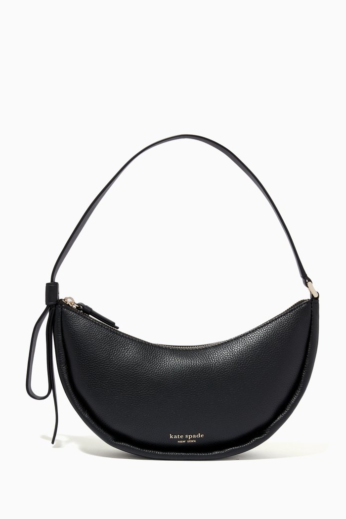 

Smile Small Shoulder Bag in Pebbled Leather, Black