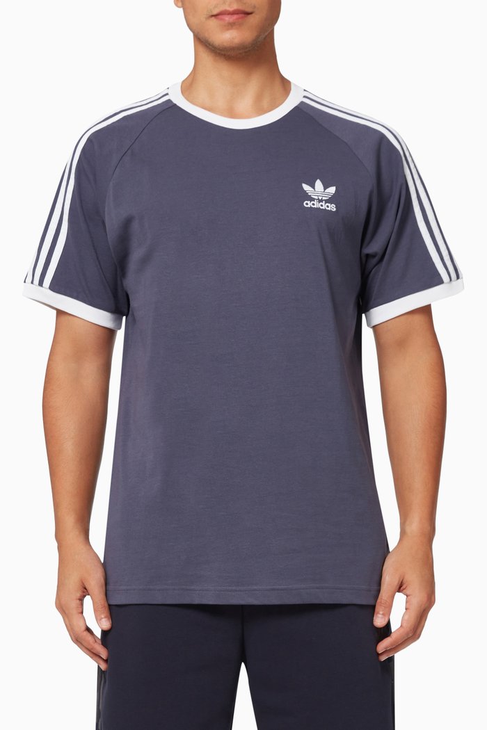 

Adidas Classics 3-Stripes T-shirt in Cotton Jersey, Blue