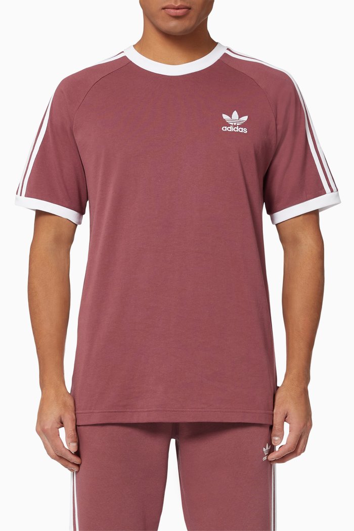 

Adidas Classics 3-Stripes T-Shirt in Cotton Jersey, Red