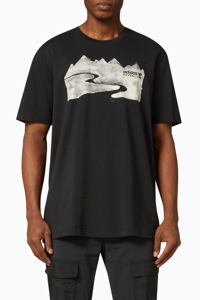

Adventure Mountain Ink T-shirt in Cotton JerseyCo, Black