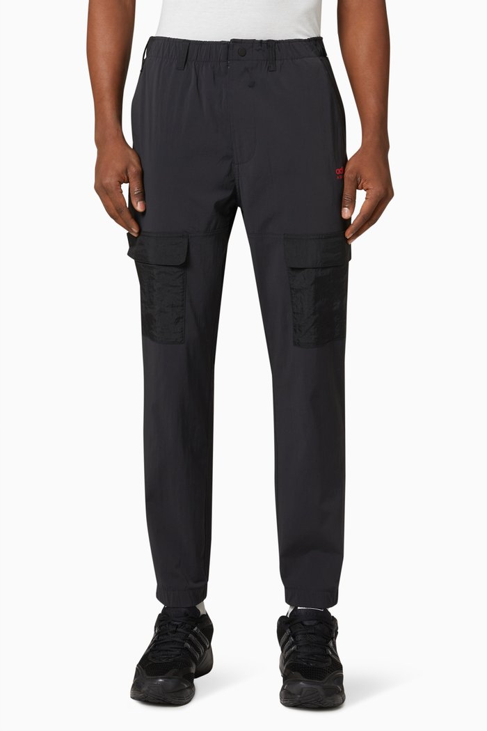 

Adventure Cargo Tracksuit Bottoms in Nylon, Black