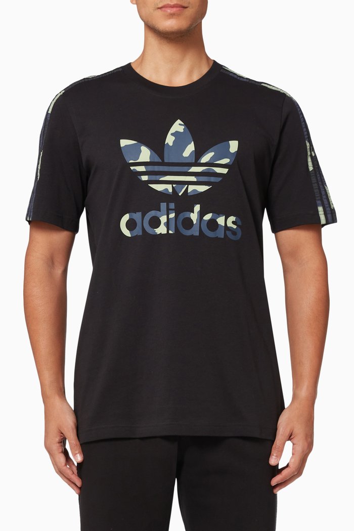 

Camo Infill T-shirt in Cotton Jersey, Black