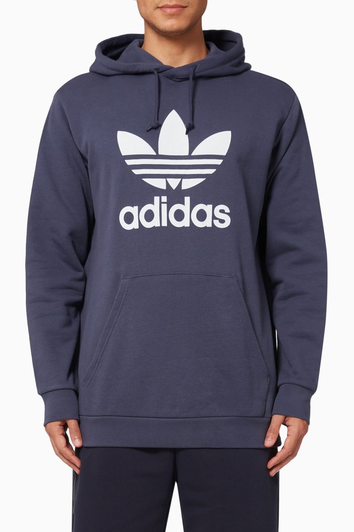 

Adidas Classics Trefoil Hoodie in Cotton Terry, Blue