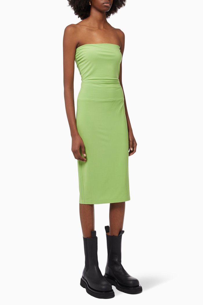 

Strapless Midi Dress, Green