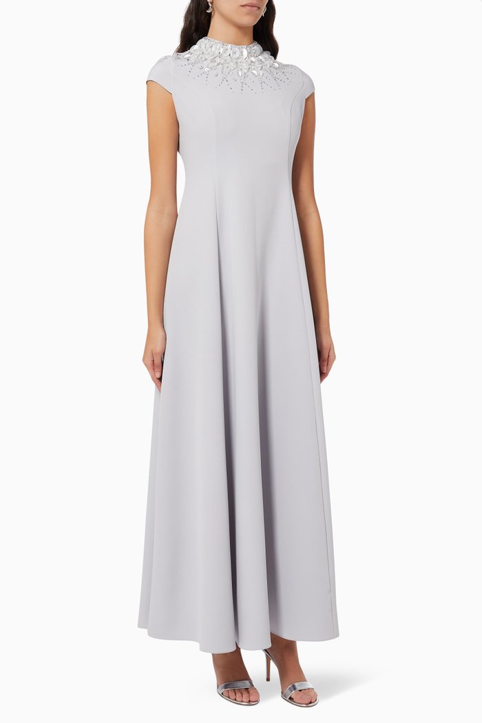 

Esther Embellished Dress, Grey