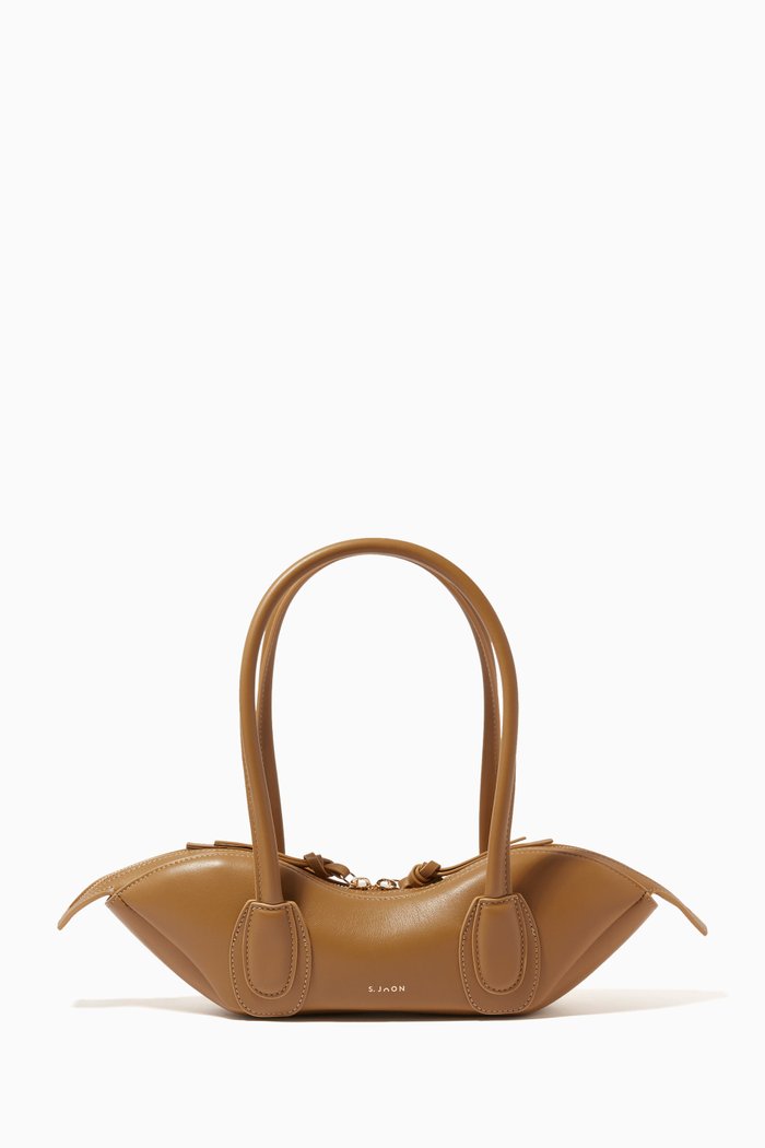 

Arc Mini Shoulder Bag in Leather, Brown