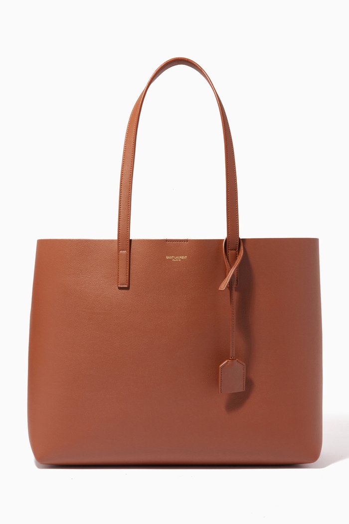

E/W Shopping Bag in Leather, Brown