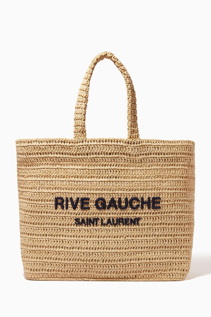

Rive Gauche Tote Bag in Raffia Crochet, Neutral