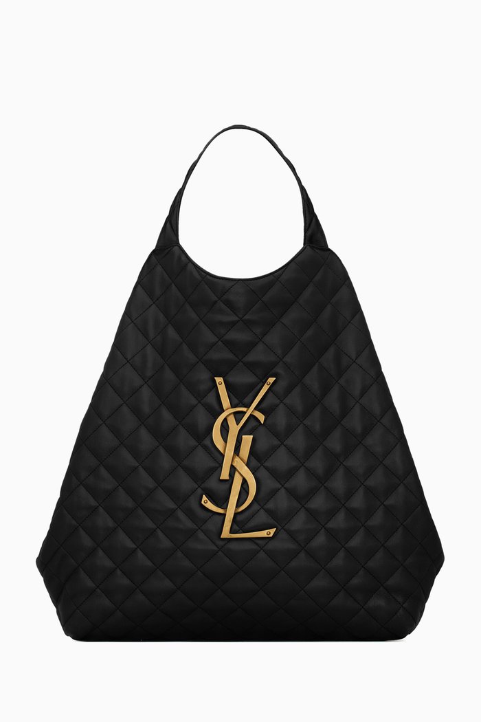 

ICARE Maxi Shopping Bag in Quilted Lambskin, Black