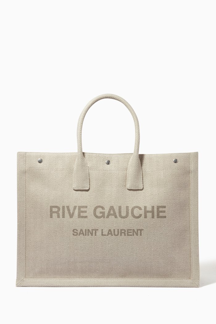 

Large Rive Gauche Tote Bag in Canvas, White