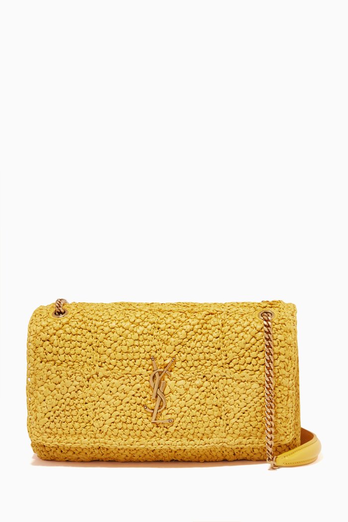 

Medium Jamie Bag in "Carré Rive Gauche" Raffia, Yellow