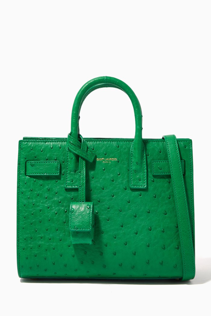 

Nano Classic Sac de Jour Tote Bag in Ostrich, Green