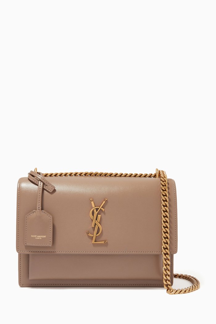 

Medium Sunset Bag in Smooth Leather, Brown