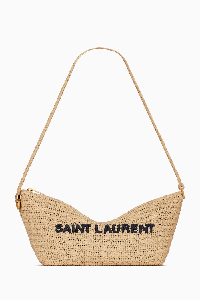 

La Rafia Crossbody Bag in Raffia, White