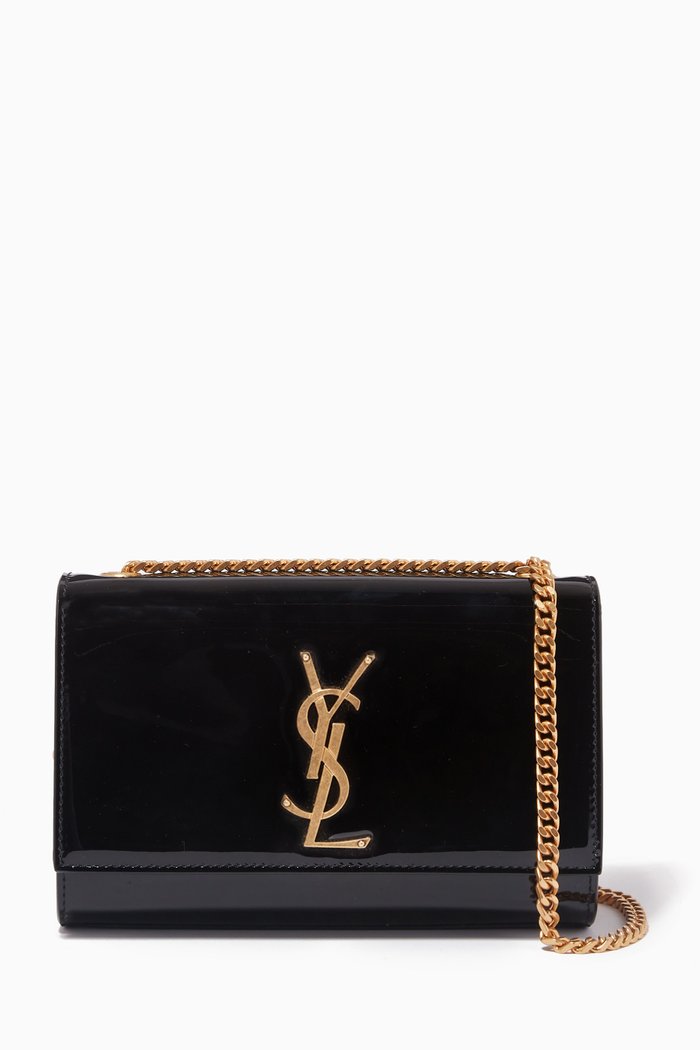 

Small Kate Bag in Lacquered Patent Leather, Black