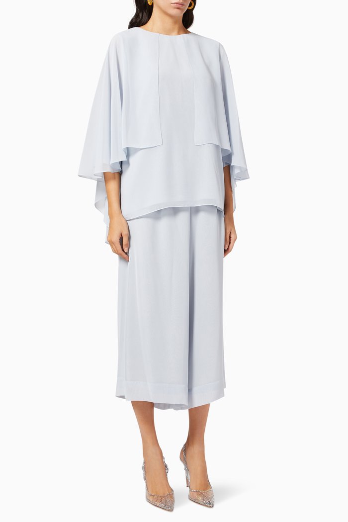 

Top & Pants Set in Chiffon, Blue
