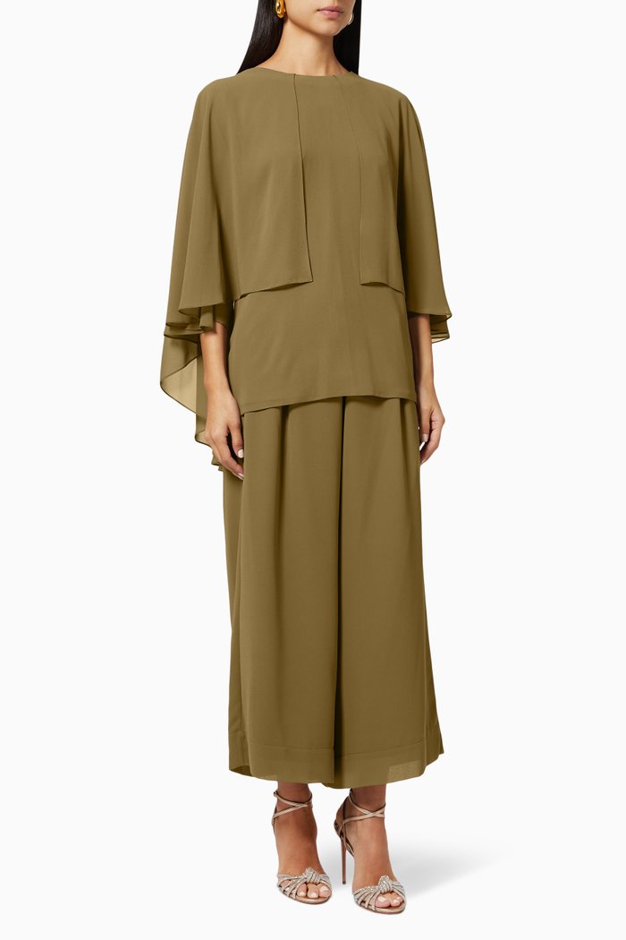 

Top & Pants Set in Chiffon, Brown