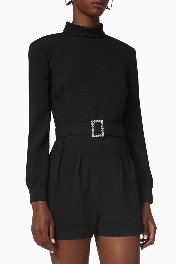 

Backless Playsuit in Sablé, Black