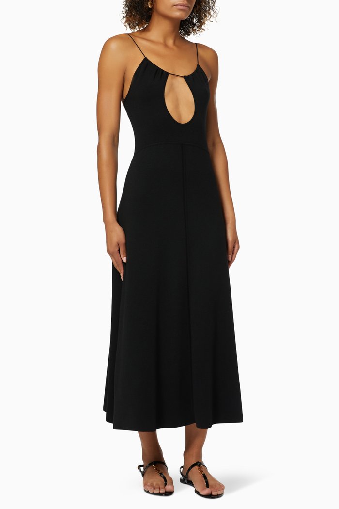 

Long Dress in Wool, Black