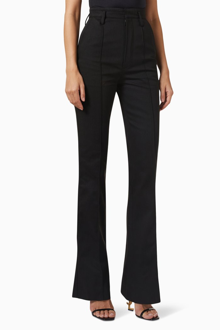 

High-Waist Pants in Denim, Black