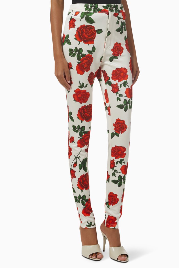 

Slim-fit Pants in Silky Rose Jersey, Grey