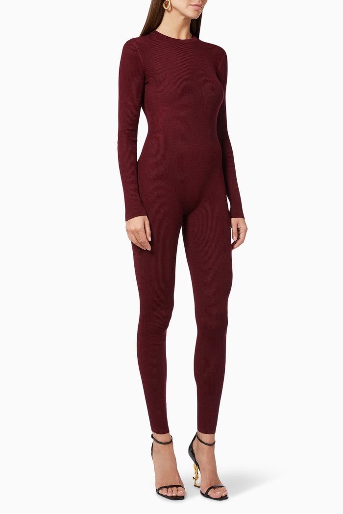 

Jumpsuit in Cashmere Blend, Burgundy