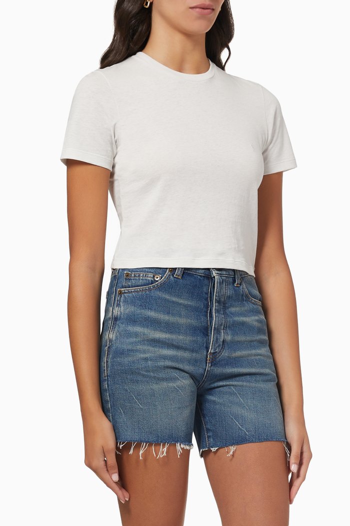 

Monogram Crop T-shirt in Cotton, White