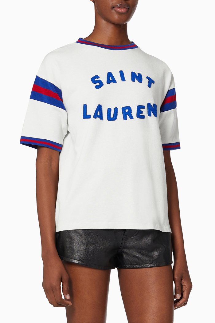 Logo T-Shirt in Cotton Blend, White