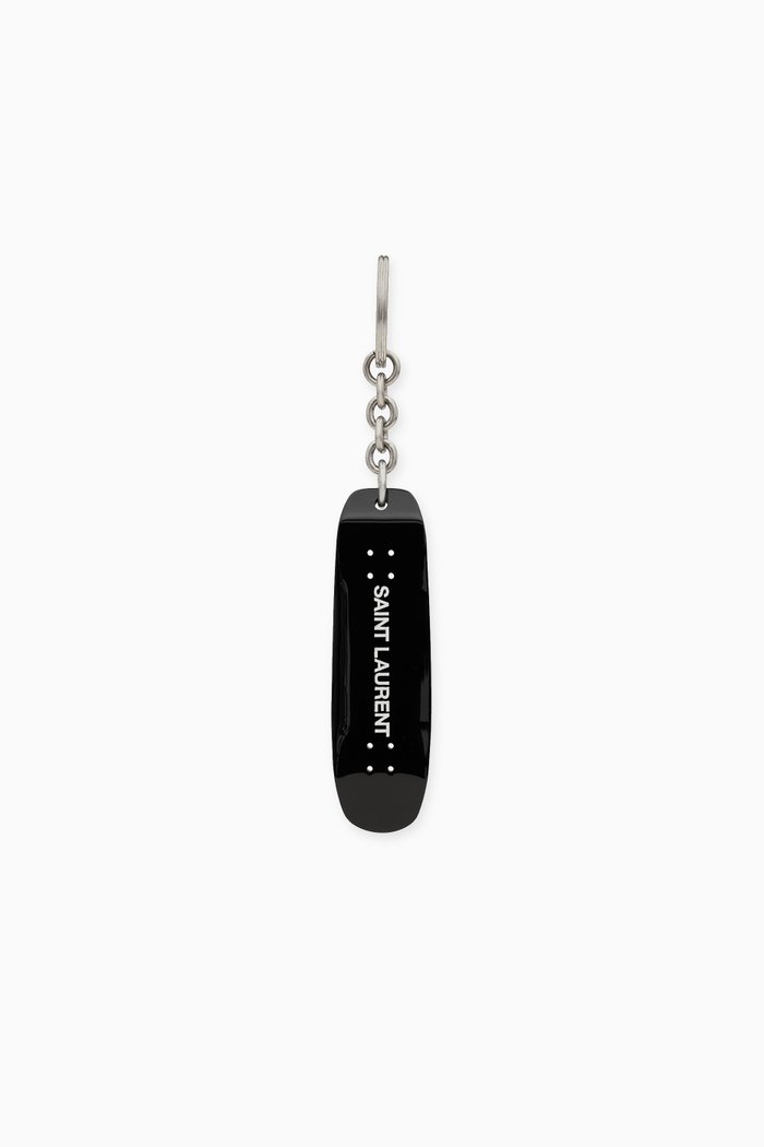 

SAINT LAURENT Skateboard Keyring in Plexiglass, Black
