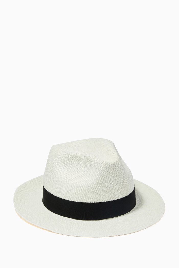 

Fedora Hat in Straw, White
