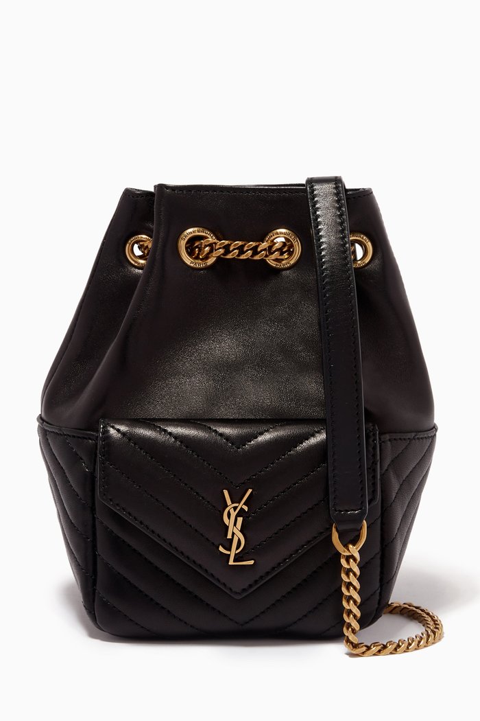 

Joe Mini Bucket Bag in Quilted Lambskin, Black