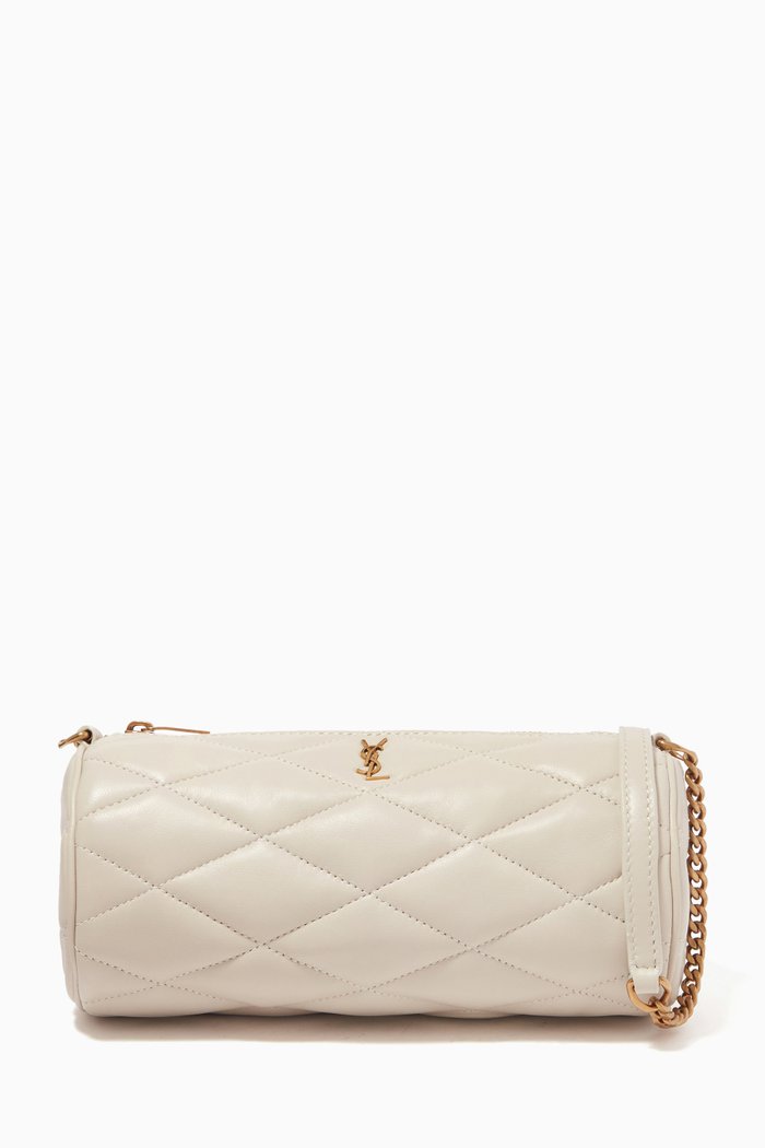 Sade Mini Tube Bag in Quilted Lambskin, White