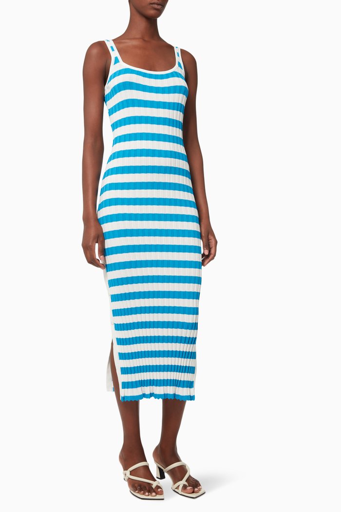 

The Kimberly Dress in Ribbed Viscose, Blue