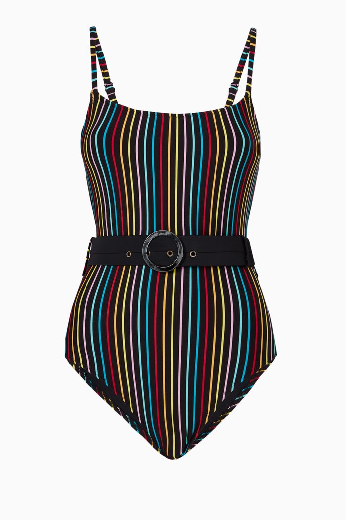 

The Nina Belt One Piece Swimsuit, Multicolour