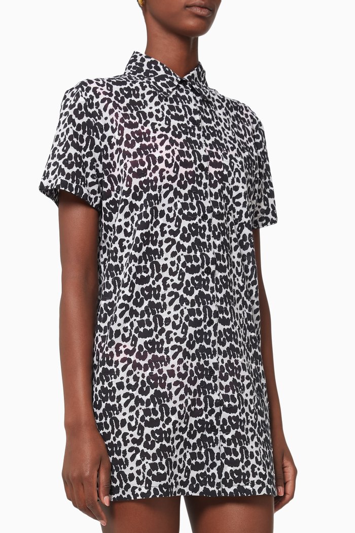 

The Cabana Shirt Dress in Cotton, Black