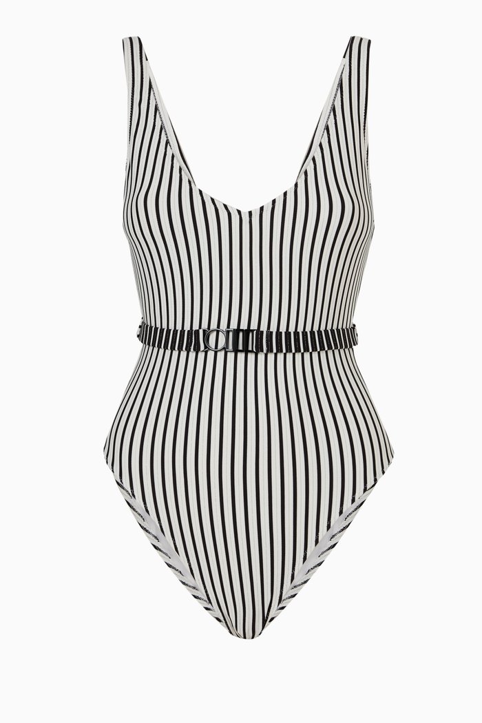 

The Michelle Belt One Piece Swimsuit, White