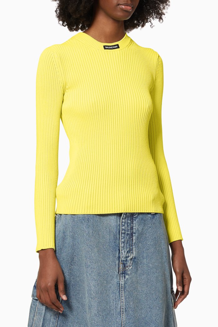

Logo Sweater in Viscose Knit, Yellow