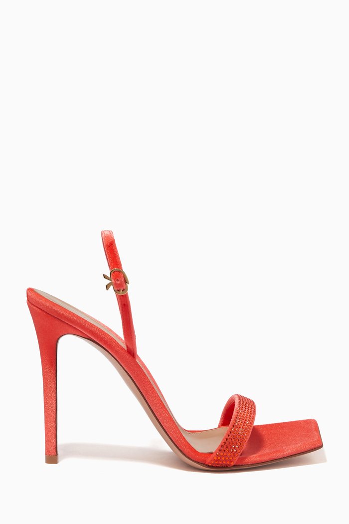

Britney Slingback Heel Sandals in Chenille, Red