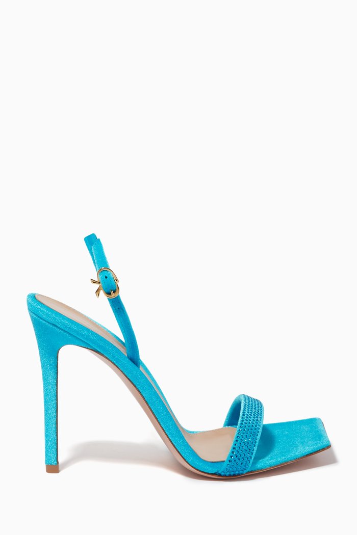 

Britney Slingback Heel Sandals in Chenille, Blue