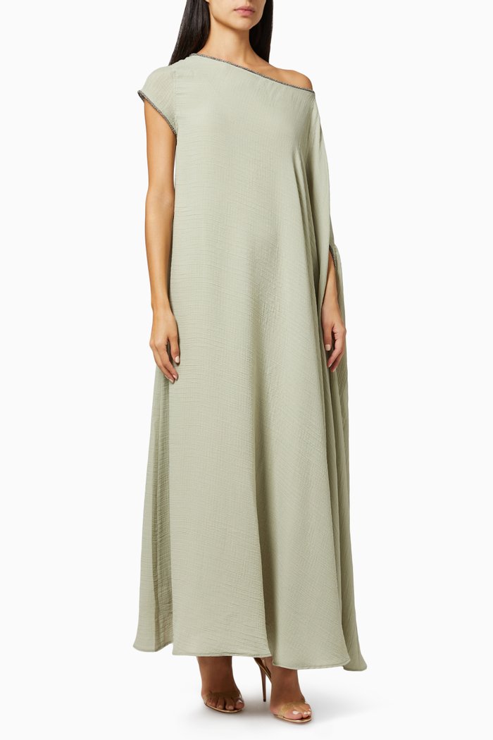 

Off Shoulder Kaftan, Green
