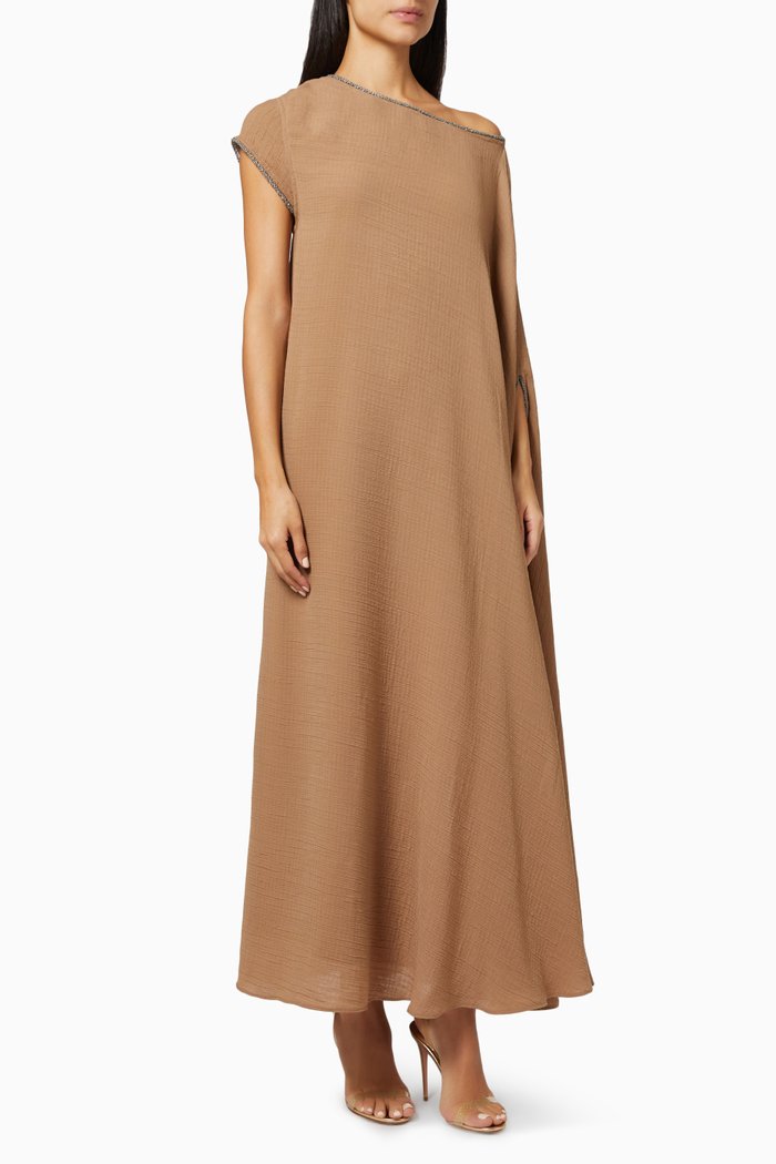 

Off Shoulder Kaftan, Brown