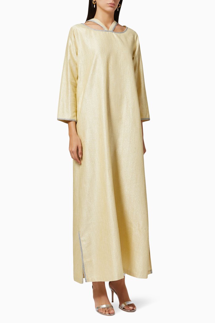 

Amara Kaftan in Silk Crepe, Yellow