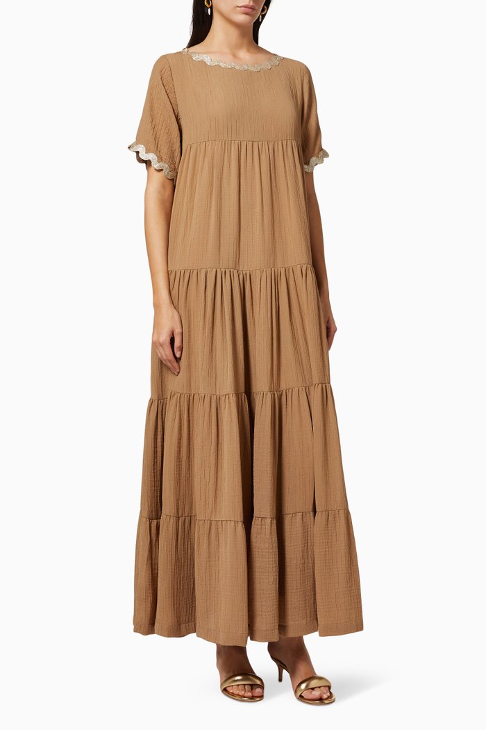 

Ines Kaftan in Textured Crepe, Brown