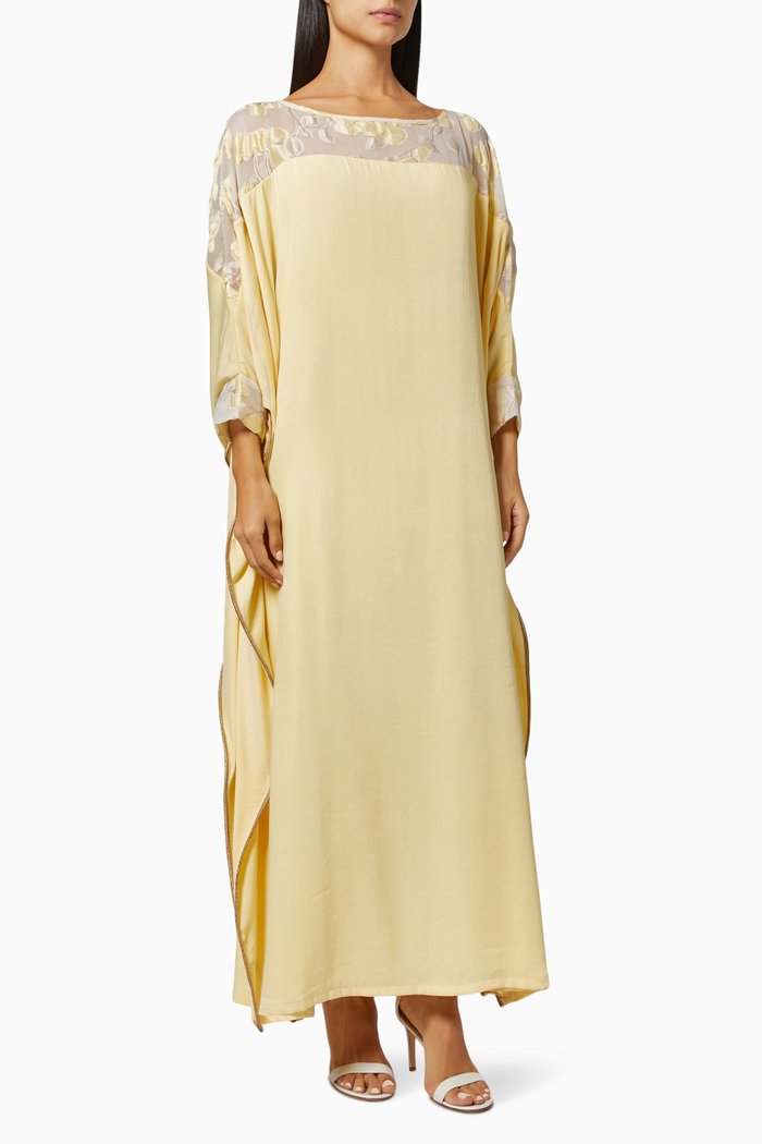 

Cindy Embroidered Kaftan, Yellow