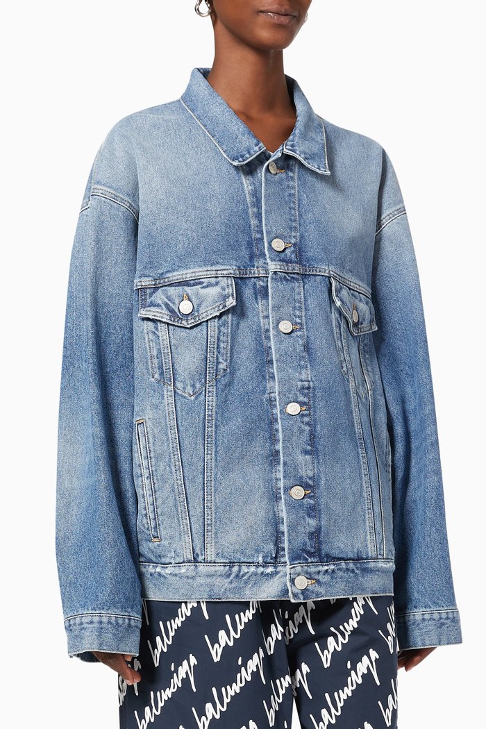 

Bébé Large Fit Jacket in Cotton Denim, Blue