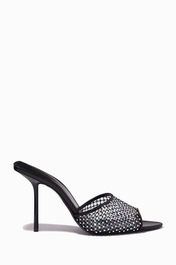 

Giqua 95 Mules in Rhinestone Mesh, Black