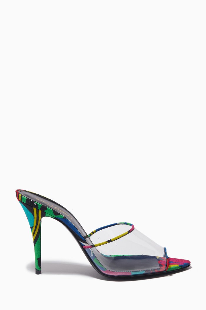 

Lolita 95 Mules in TPU & Flower-printed Canvas, Multicolour