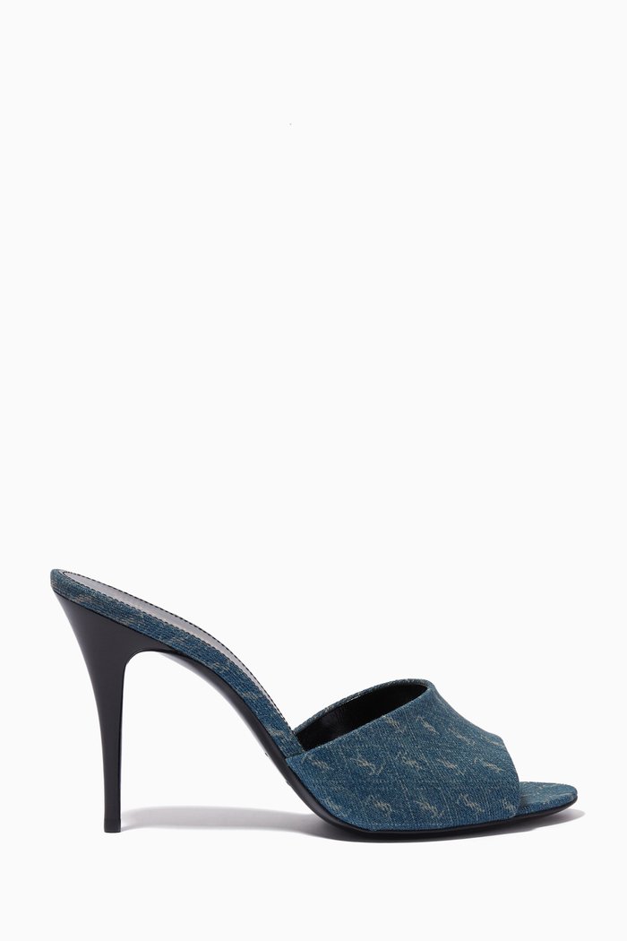 

La 16 Mules in Monogram Denim, Blue