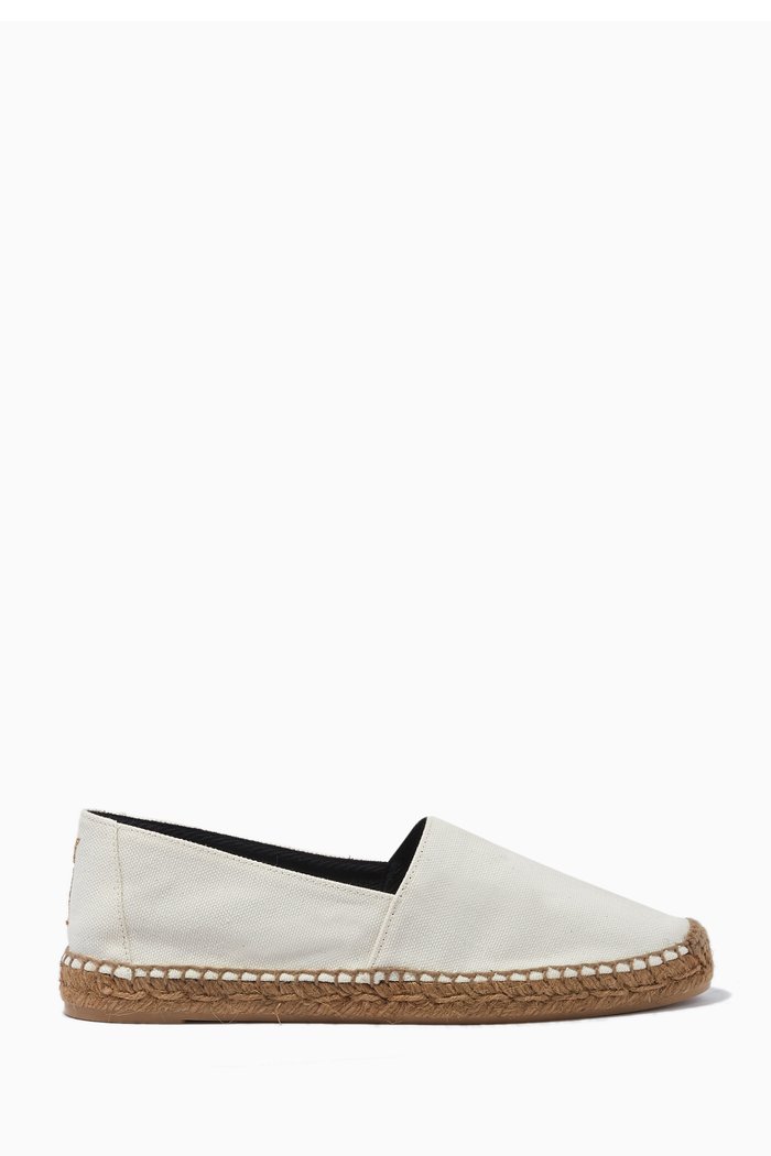 

YSL Embroidered Espadrilles in Canvas, White